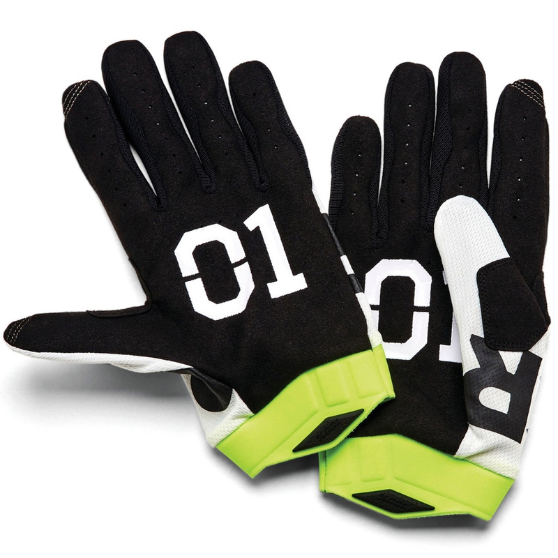 Motocross-Handschuhe 100% - USA ITRACK RACR weiß