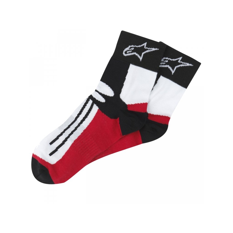 Alpinestars Racing Road Socken Kurz Schwarz, Weiß und Rot