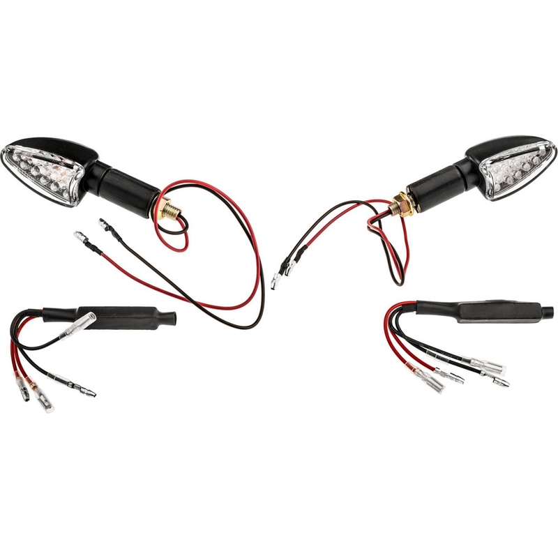 Oxford LED Arrow Blinker lang mit klarer Linse und schwarzem Gehäuse
