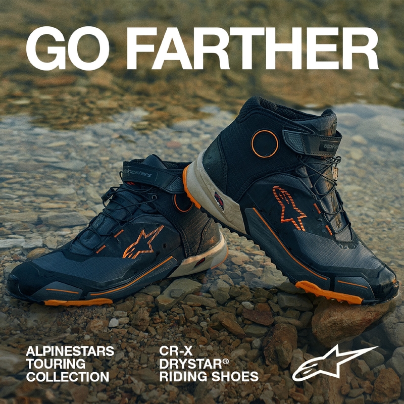 Alpinestars CR-X Drystar Motorradstiefel schwarz-braun-orange