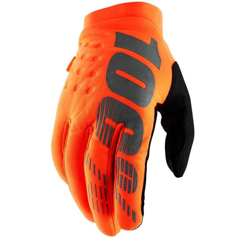 Motocross-Handschuhe 100% - USA BRISKER fluo orange-schwarz