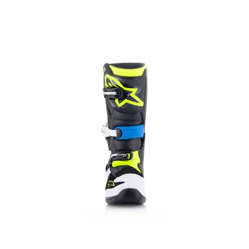 Alpinestars Tech 7 S Kinder Motorradstiefel schwarz-weiß-fluo gelb-blau