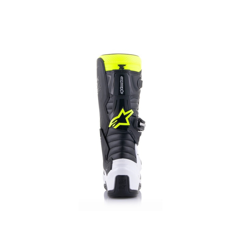 Alpinestars Tech 7 S Kinder Motorradstiefel schwarz-weiß-fluo gelb-blau