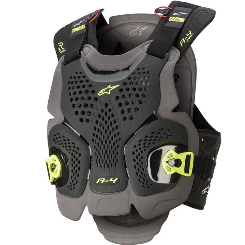 Alpinestars A-4 MAX Brustschutz schwarz-anthrazit-fluogelb