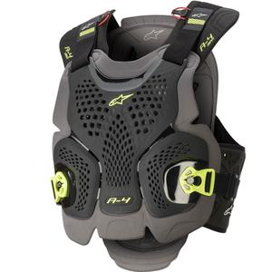 Alpinestars A-4 MAX Brustschutz schwarz-anthrazit-fluogelb