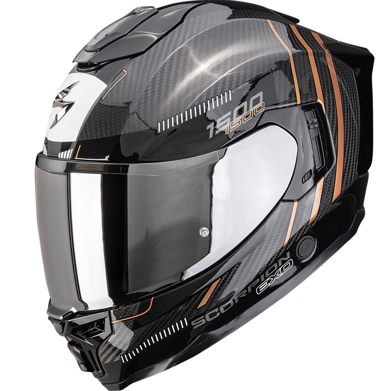 Scorpion EXO-1500 Carbon Air Zity Integralhelm für Motorräder, schwarz-kupfer