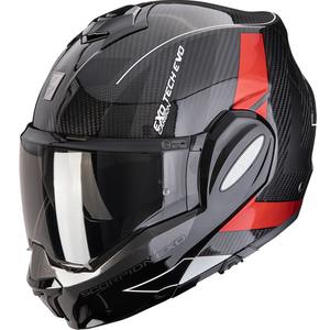 Scorpion EXO-TECH EVO Carbon CAD Motorrad-Klapphelm schwarz-rot