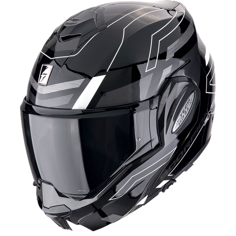 Klappbarer Motorradhelm Scorpion EXO-TECH EVO CONQUER schwarz-weiß