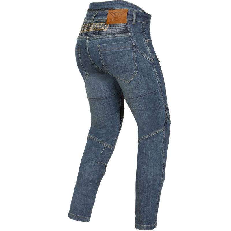 Damen-Motorradjeans Ayrton 505, gewaschenes Blau