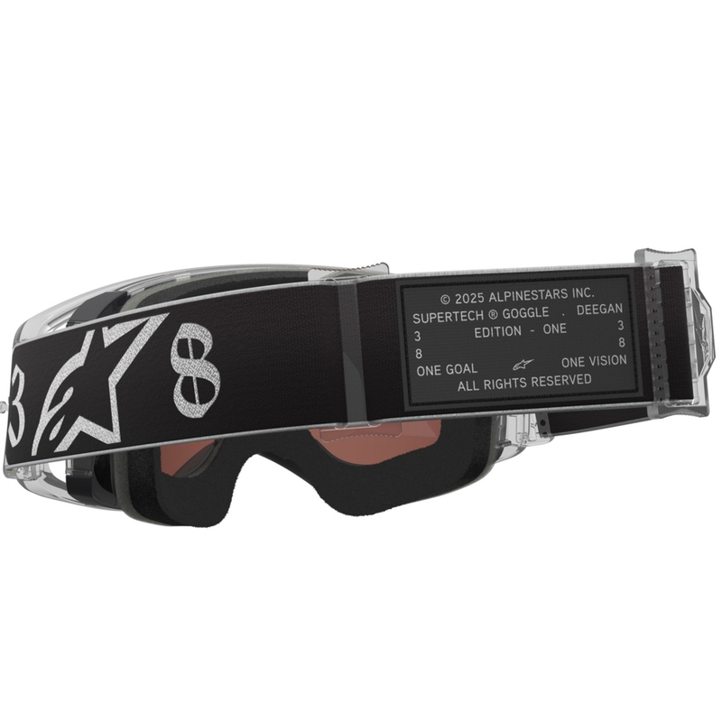 Alpinestars Supertech Vision DNGR38 XXV Motocrossbrille schwarz-silber mit verspiegeltem silbernem Plexiglas