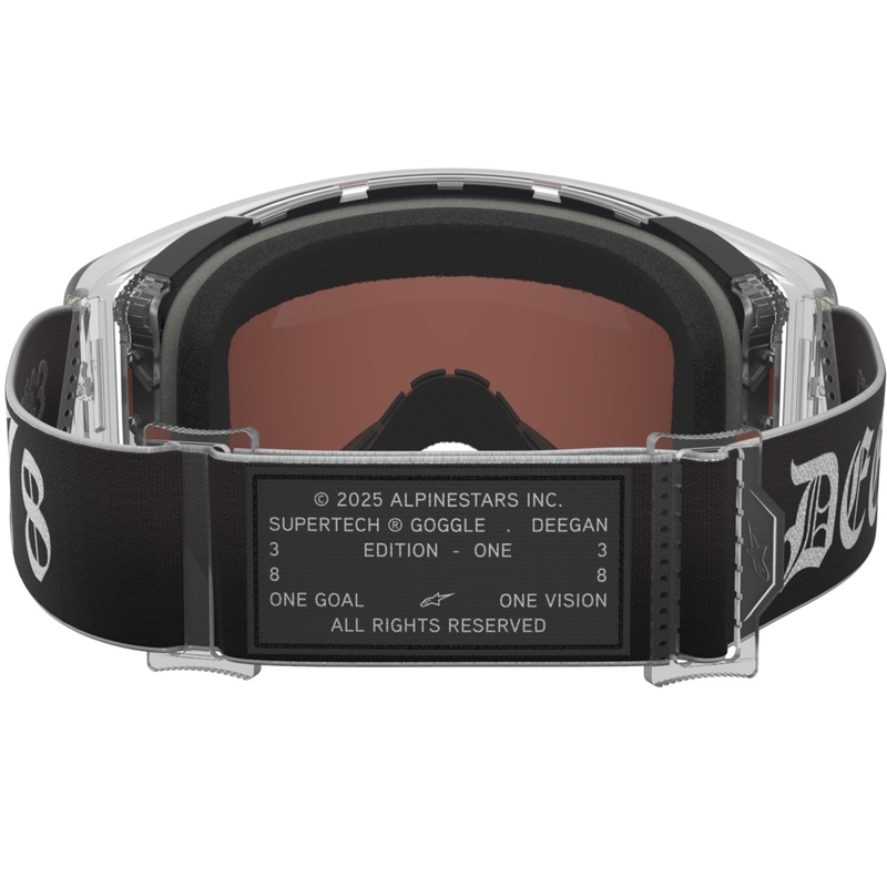 Alpinestars Supertech Vision DNGR38 XXV Motocrossbrille schwarz-silber mit verspiegeltem silbernem Plexiglas