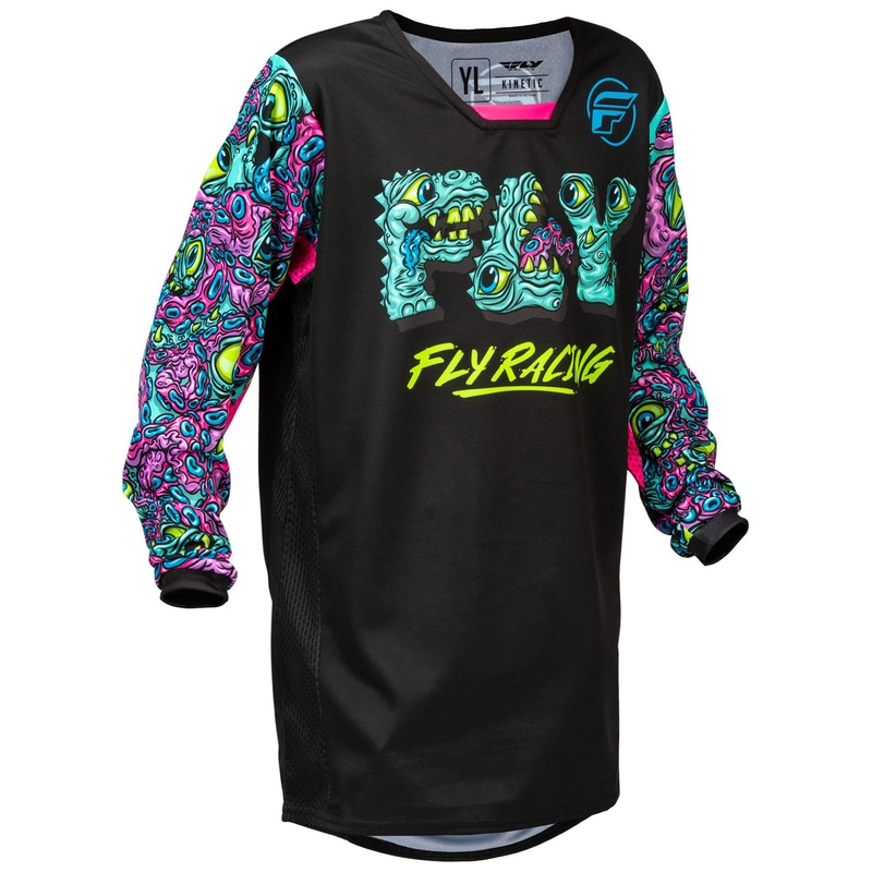 Kinder Motocross Trikot FLY Racing KINETIC MUTANT schwarz-multicolor