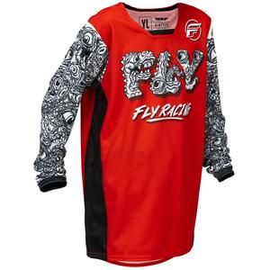 Kinder Motocrosstrikot FLY Racing KINETIC MUTANT rot-weiß-schwarz