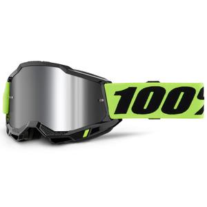 Motocrossbrille 100% Accuri 2 fluo gelb mit silbernem Plexiglas