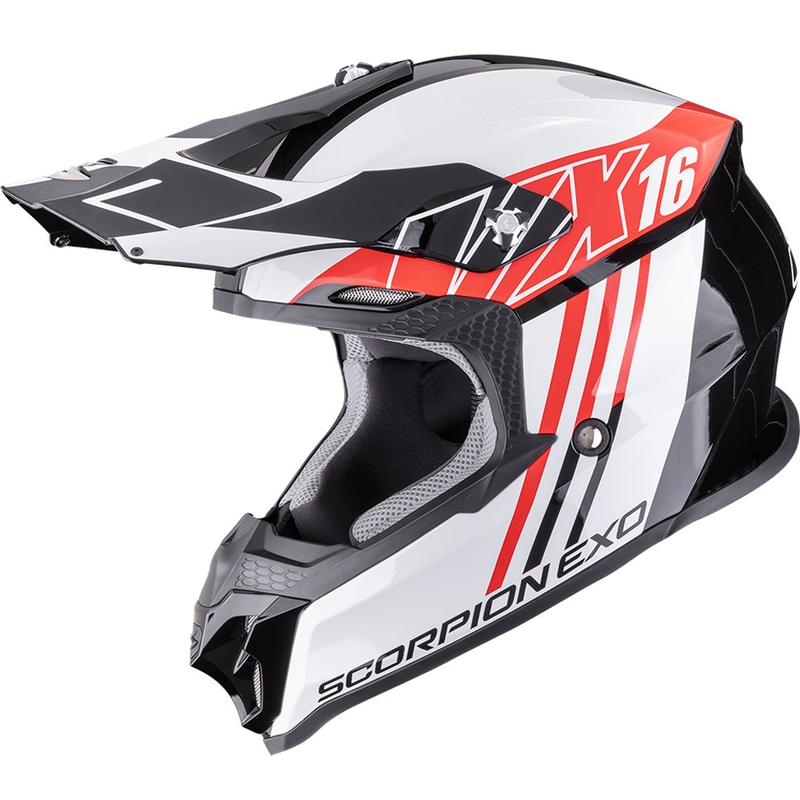 Scorpion VX-16 EVO Air Lignes Motocrosshelm schwarz-rot