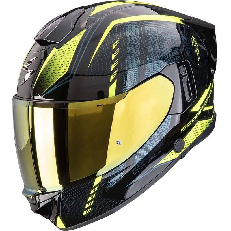 Scorpion EXO-530 Air Theras Integralhelm für Motorräder, schwarz-fluoreszierend gelb