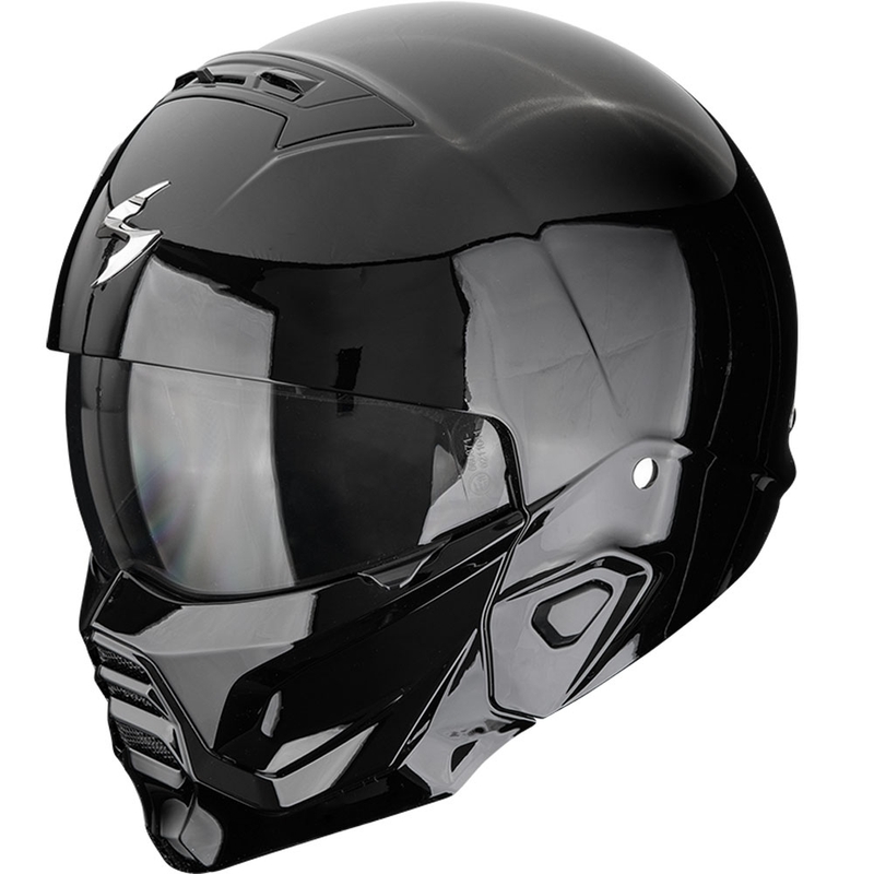 Jethelm mit Maske Scorpion EXO-COMBAT II Solid schwarz