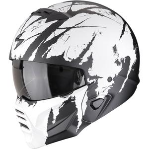 Jethelm mit Maske Scorpion EXO-COMBAT II Marauder matt schwarz-weiß
