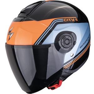 Scorpion EXO-CITY II Vita Motorradhelm mit offenem Gesicht schwarz-blau-orange