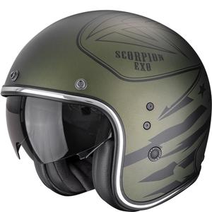 Scorpion Belfast Dawg Motorradhelm mit offenem Gesicht, mattgrün