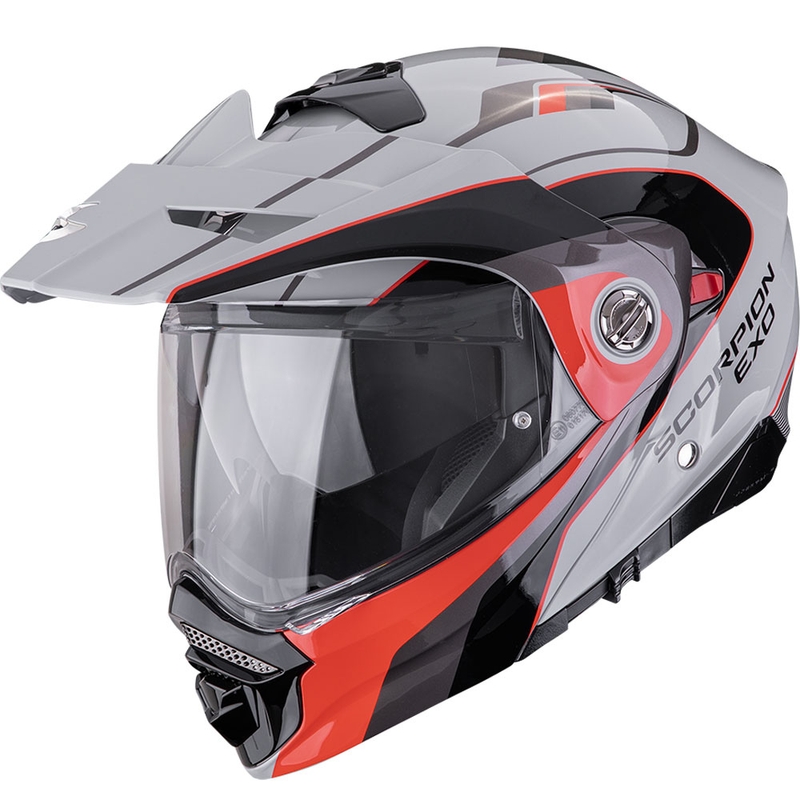 Enduro Motorradhelm Scorpion ADX-2 Kamps grau-rot