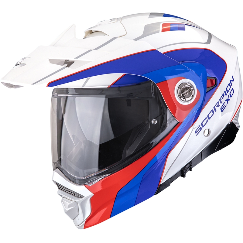 Enduro-Motorradhelm Scorpion ADX-2 Kamps weiß-rot-blau