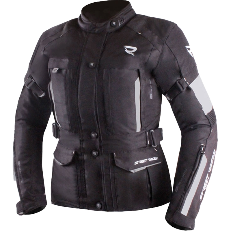 Damen Motorradjacke Street Racer Hilax schwarz-grau
