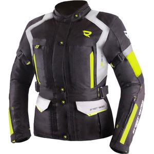 Damen Motorradjacke Street Racer Hilax schwarz-grau-fluogelb
