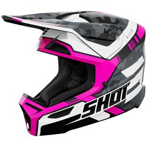 Motocross Helm Shot Furious Flash glänzend rosa