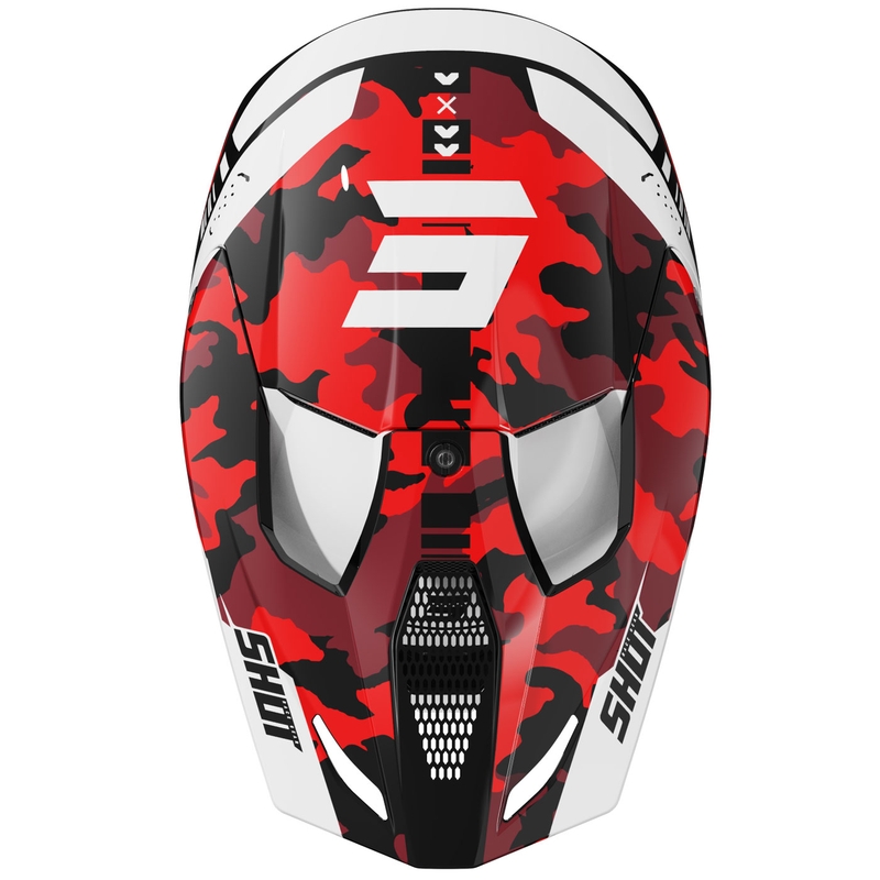 Motocross Helm Shot Furious Flash glänzend rot