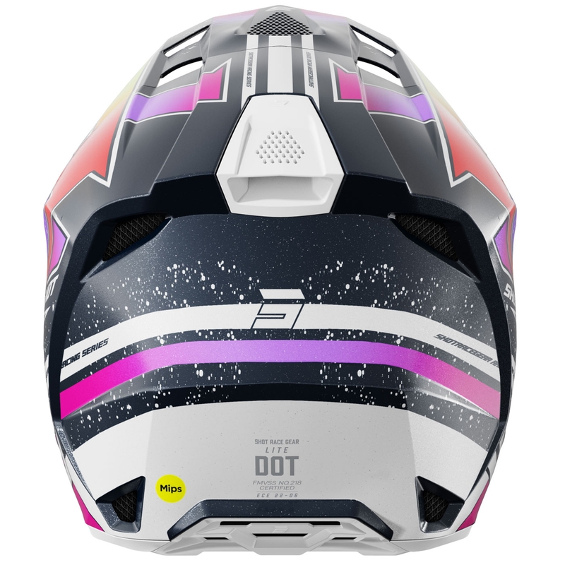 Motocross-Helm Shot Lite Racing perlblau-fluogelb