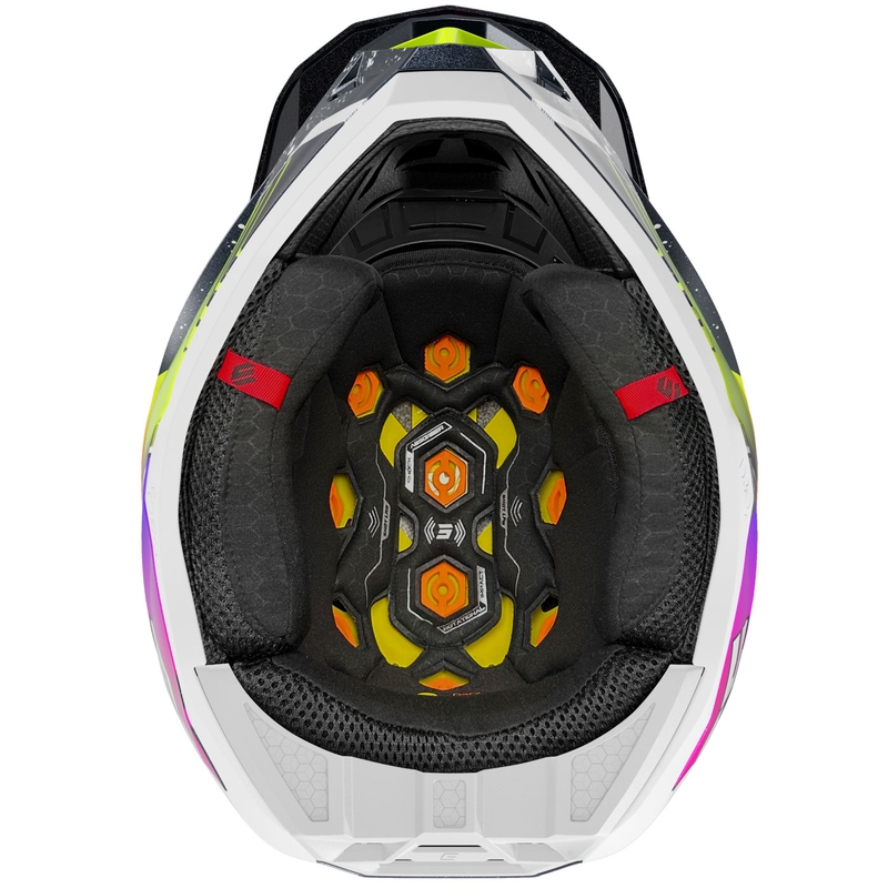 Motocross-Helm Shot Lite Racing perlblau-fluogelb