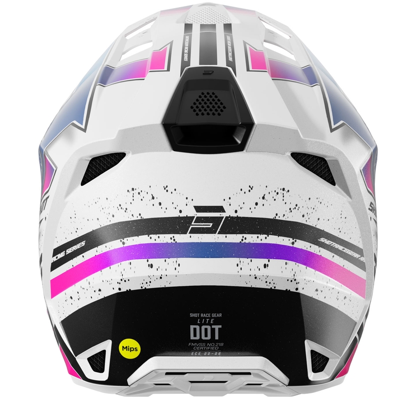 Motocrosshelm Shot Lite Racing perlweiß-pink