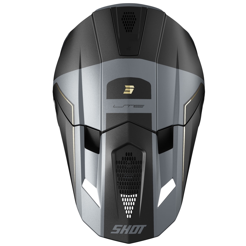 Motocrosshelm Shot Lite S10 matt schwarz-grau