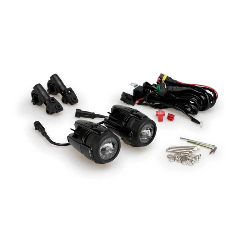 Auxiliary LED lights PUIG schwarz Homologation, Satz