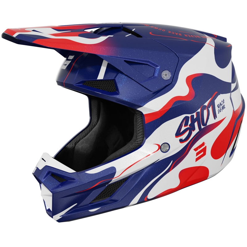 Shot Speed Beast Motocrosshelm perlblau-rot