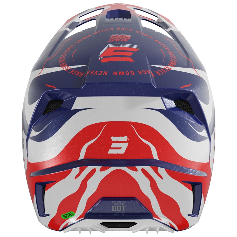 Shot Speed Beast Motocrosshelm perlblau-rot