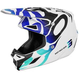 Motocross-Helm Shot Speed Ghost glänzend blau