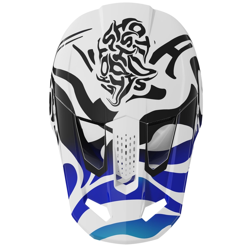 Motocross-Helm Shot Speed Ghost glänzend blau