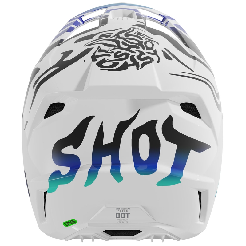 Motocross-Helm Shot Speed Ghost glänzend blau