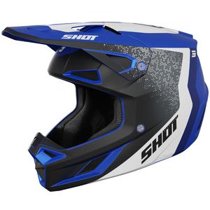 Motocross-Helm Shot Speed Hybrid mattblau