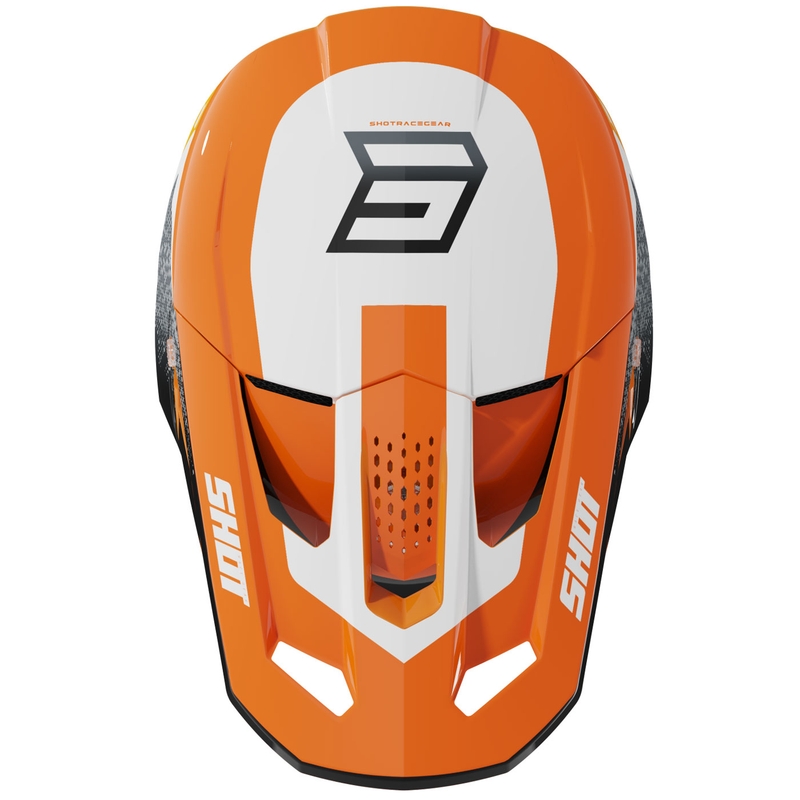Motocross-Helm Shot Speed Hybrid glänzend orange
