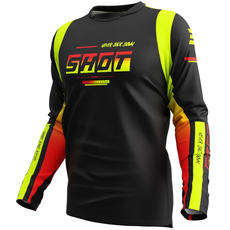 Motocross-Trikot Shot Devo Block fluo gelb