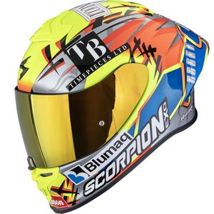 Integralhelm Scorpion EXO-R1 EVO II Air Aron Misano Silber-Neongelb-Blau