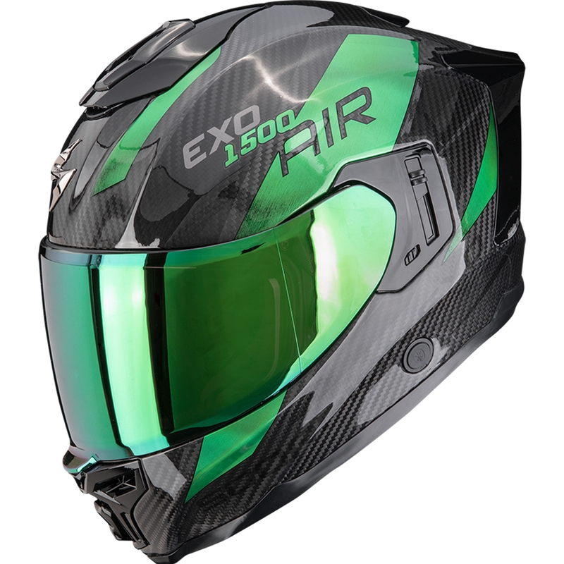 Scorpion EXO-1500 Carbon Air Plated Integralhelm für Motorräder, Schwarz-Grün
