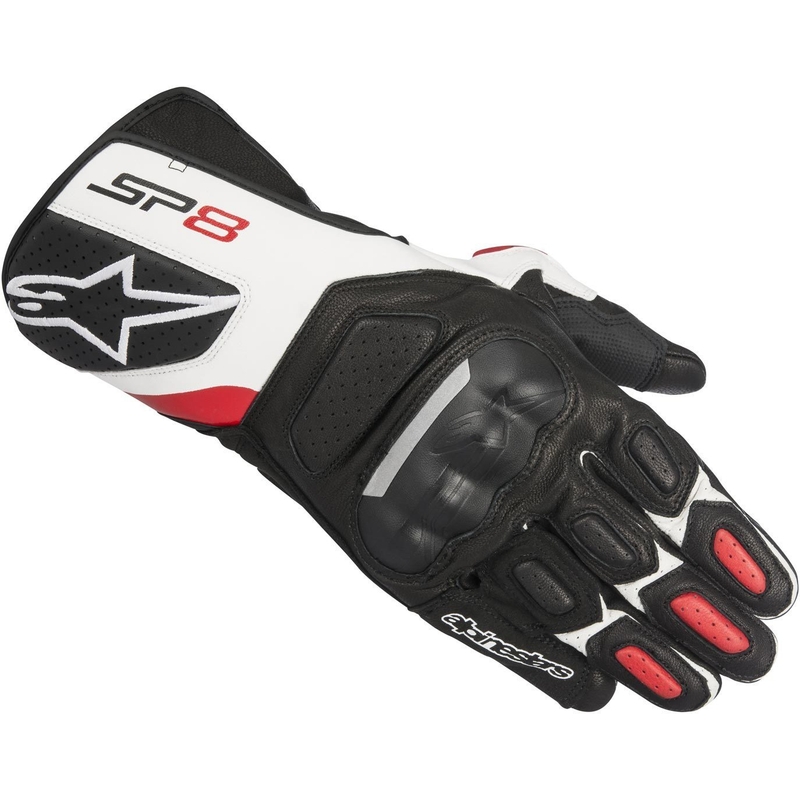 Alpinestars SP-8 schwarz-weiß-rote Handschuhe
