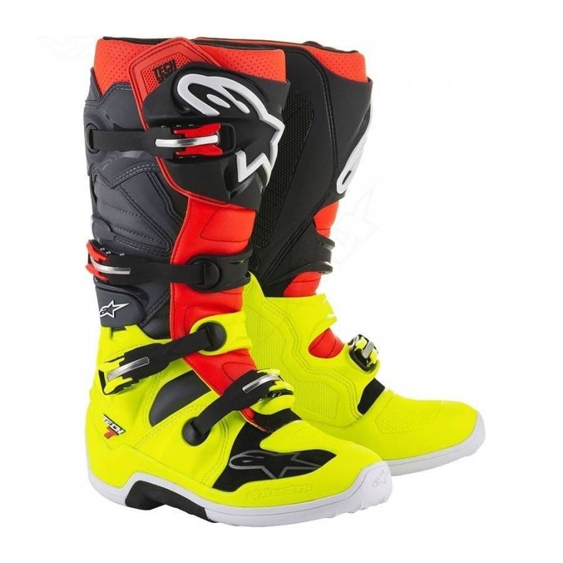 Alpinestars Tech 7 rot-fluo gelb Motorradstiefel