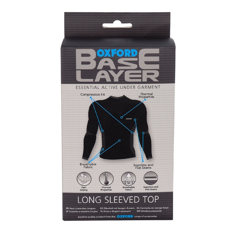 Oxford Base Layer Langarm-Thermoshirt Schwarz Ausverkauf