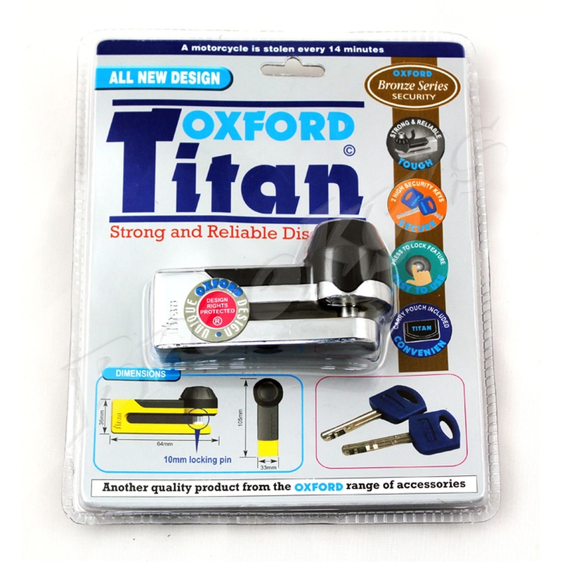 Scheibenbremsschloss Oxford Titan chrom