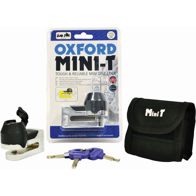 Scheibenbremsschloss Oxford Mini T chrom